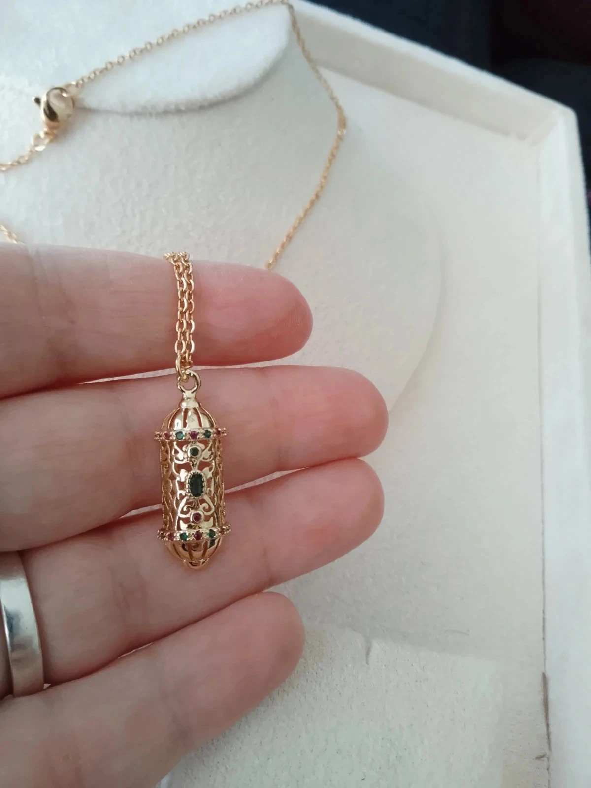Collier pendentif talisman acier inoxydable doré – photo 4